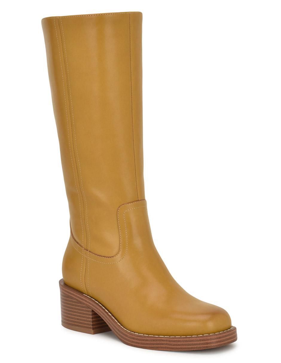 Bota abajo de la rodilla de piel para mujer