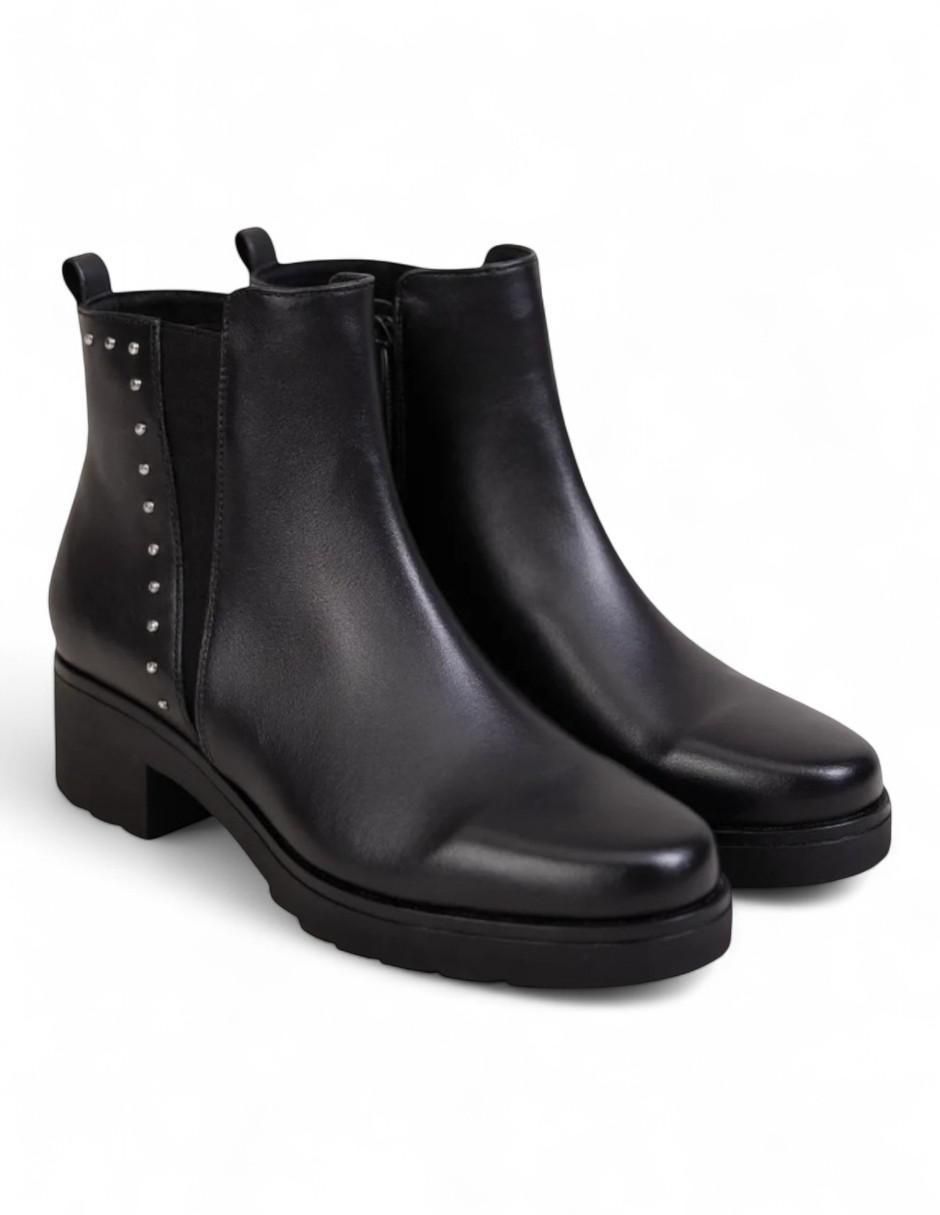 Bota chelsea arriba del tobillo Cleo de piel para mujer 3