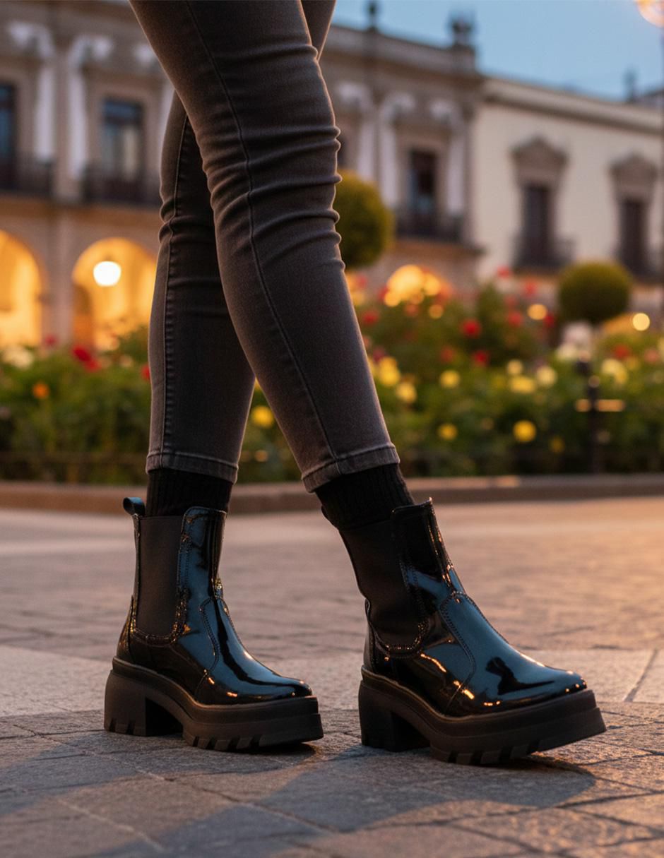 Bota combat arriba del tobillo Chunky para mujer 2
