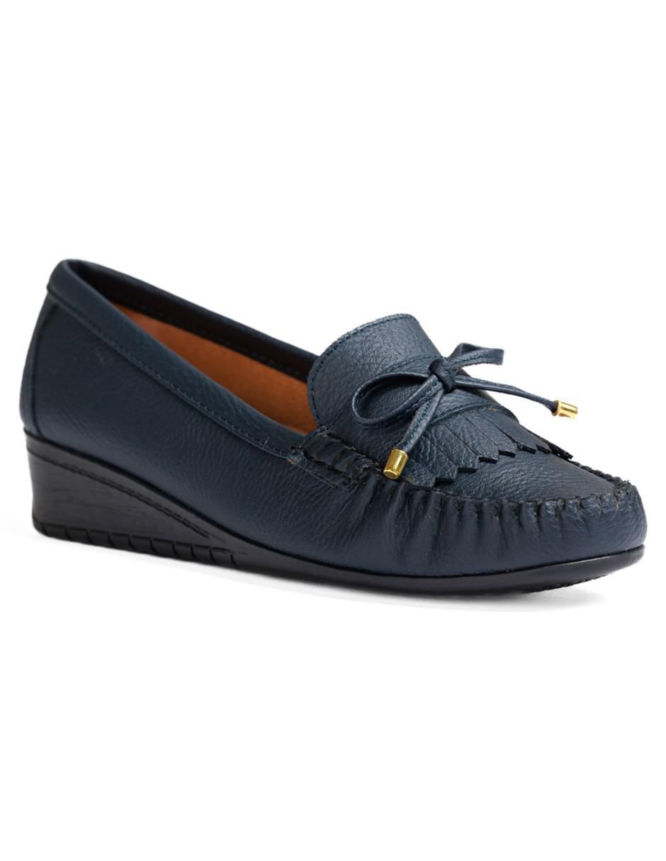 Mocasín de piel para mujer