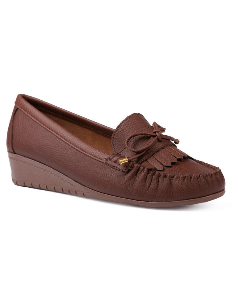 Mocasín de piel para mujer