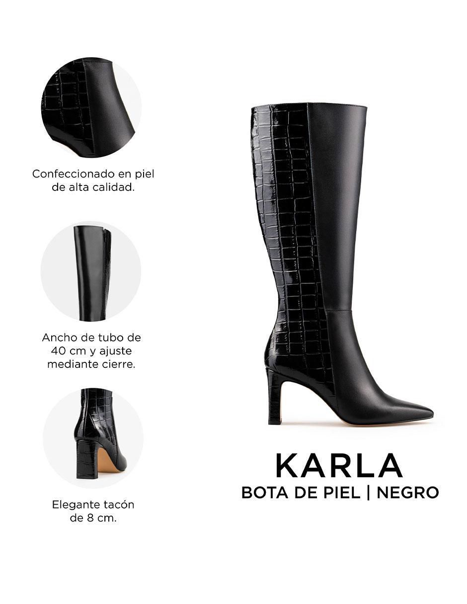 Bota abajo de la rodilla de piel para mujer 2