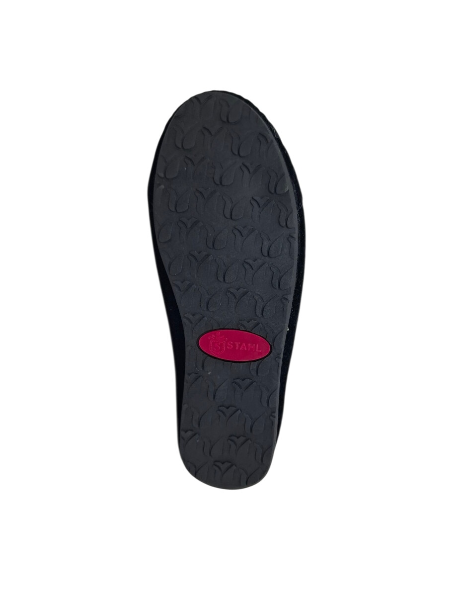 PANTUFLA STAHL 5094 PIEL, 22 CM, NEGRO