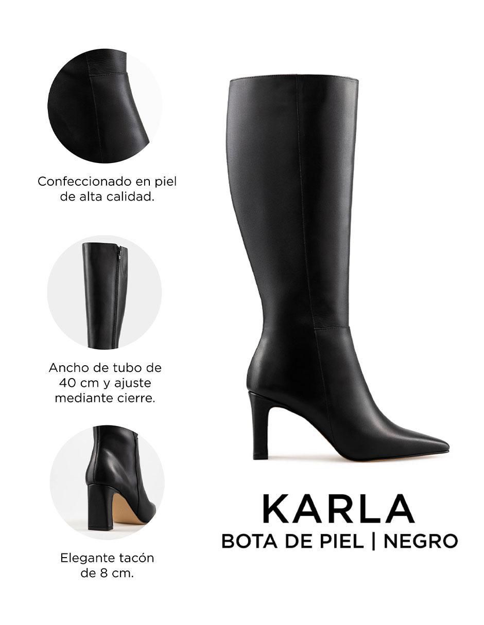 Bota abajo de la rodilla de piel para mujer 8