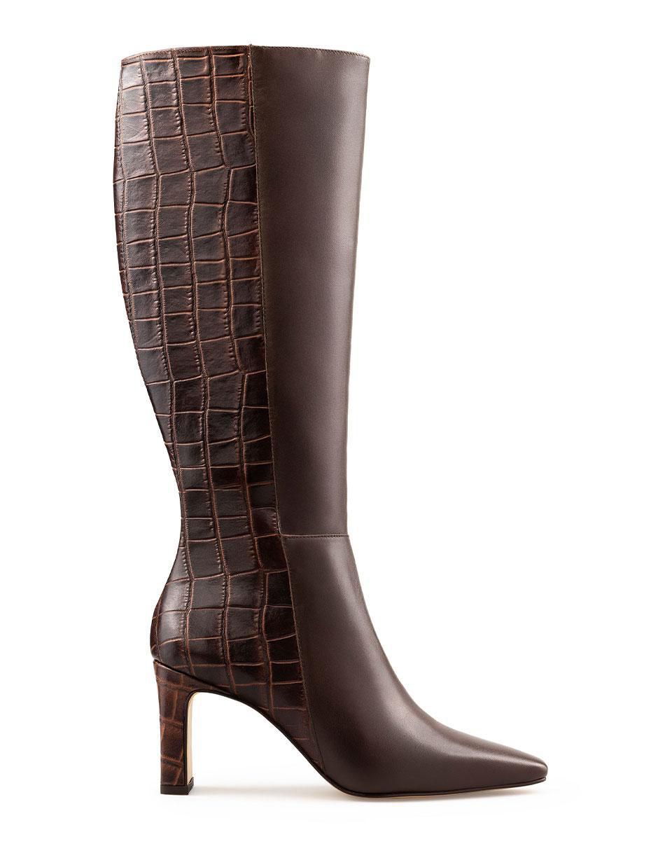 Bota abajo de la rodilla de piel para mujer