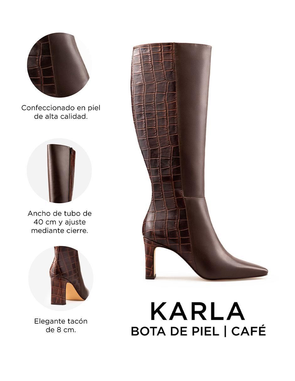 Bota abajo de la rodilla de piel para mujer 2