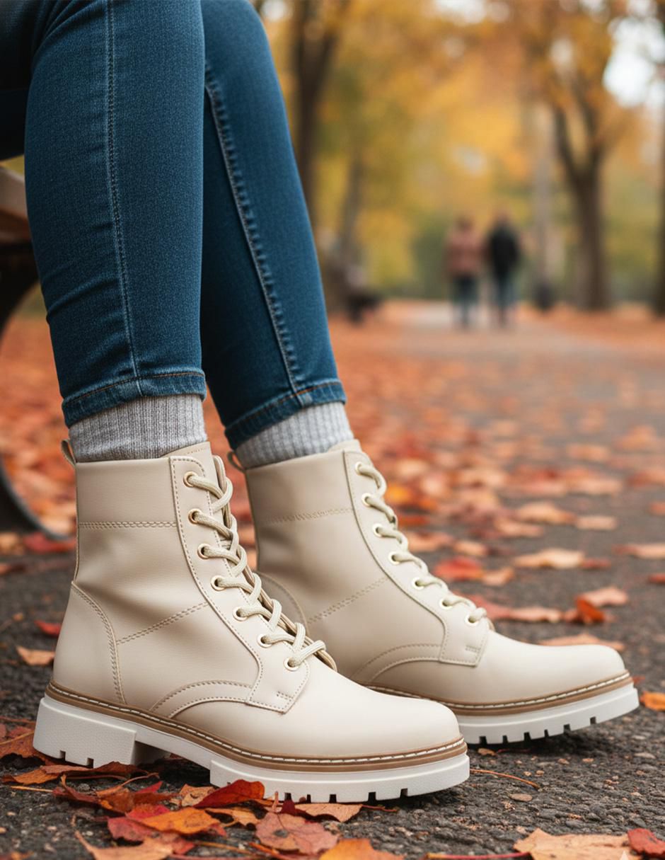 Bota combat arriba del tobillo para mujer 7