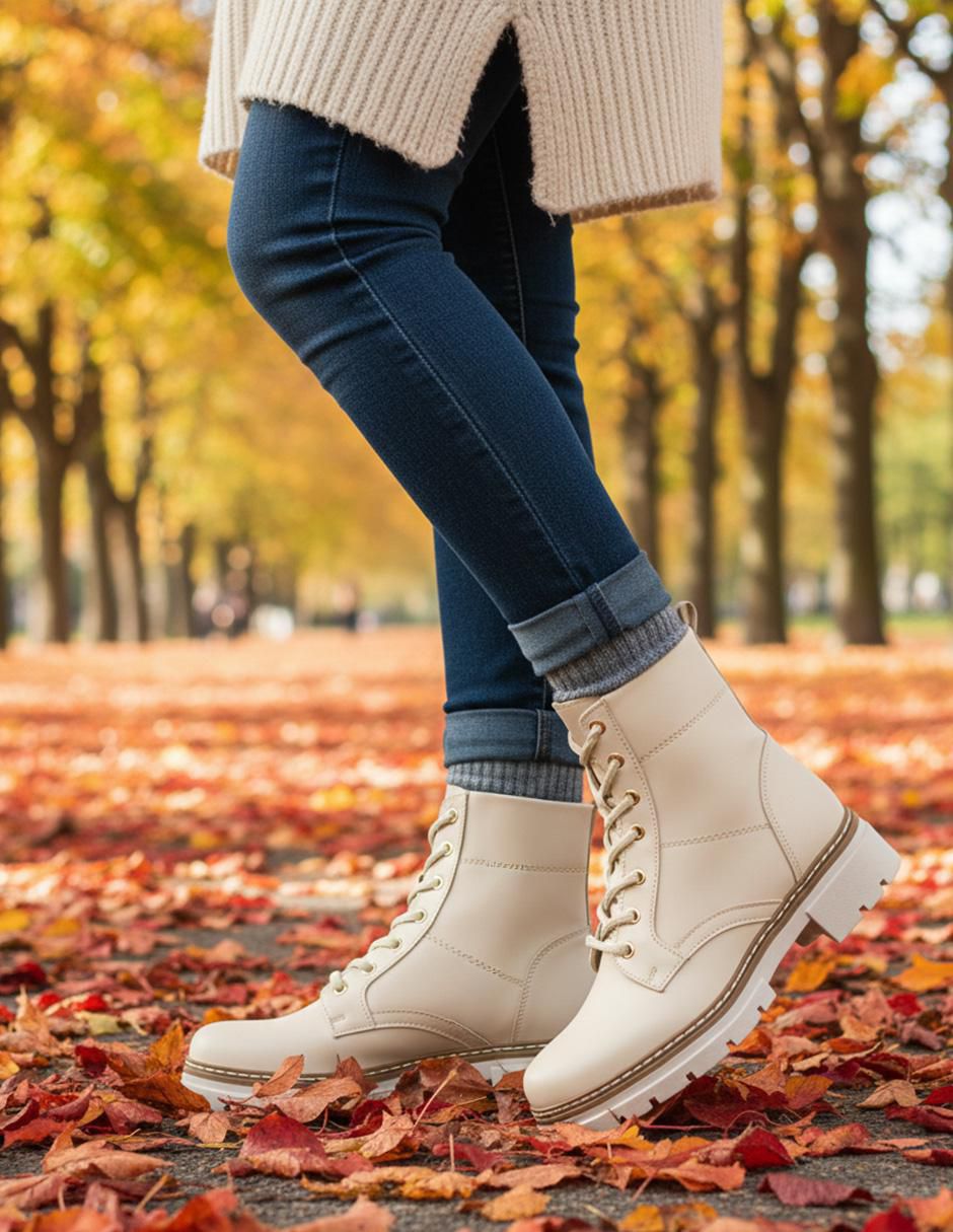 Bota combat arriba del tobillo para mujer 8