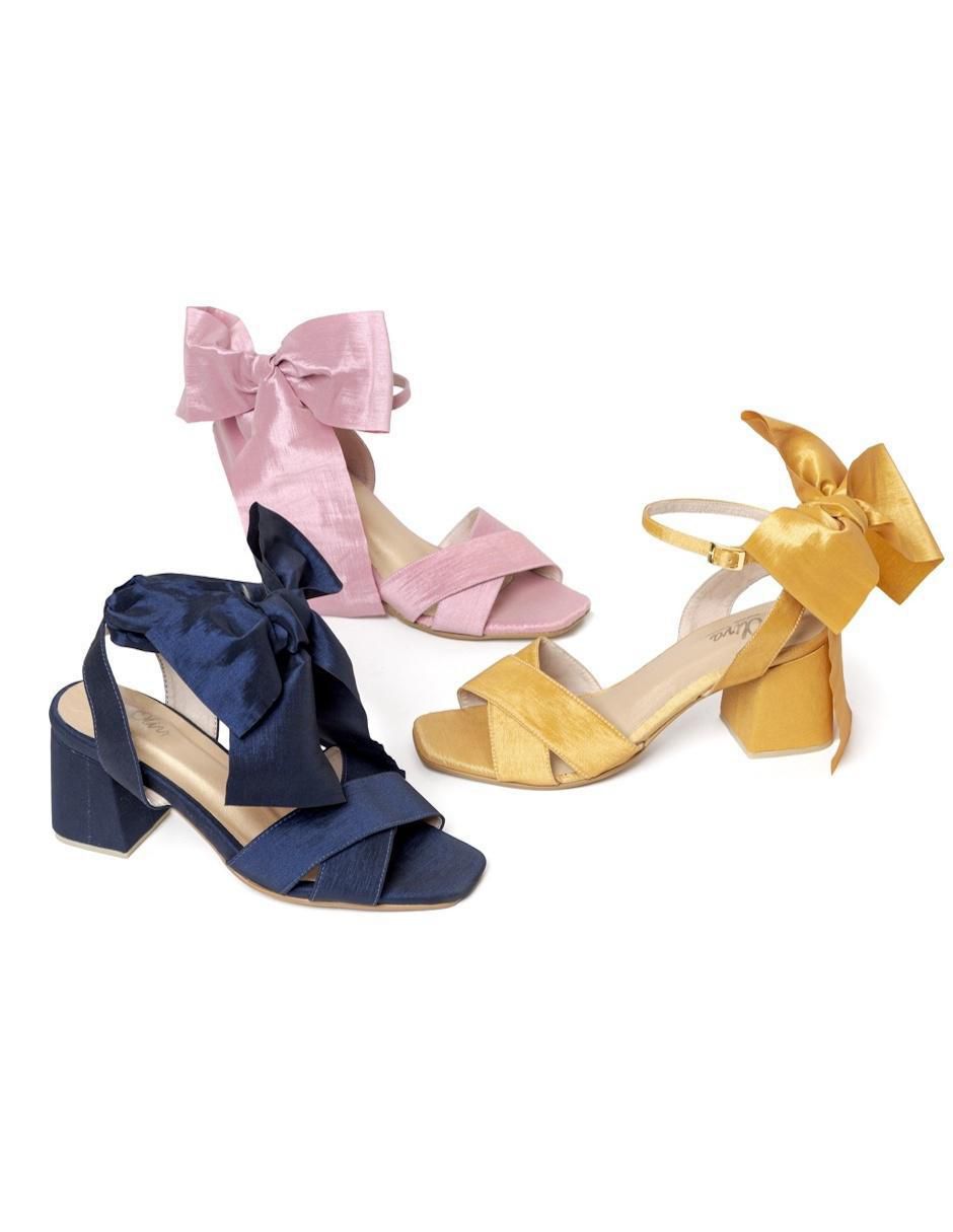 "sandalia" oliva tacones bajos textil nada "para mujer"