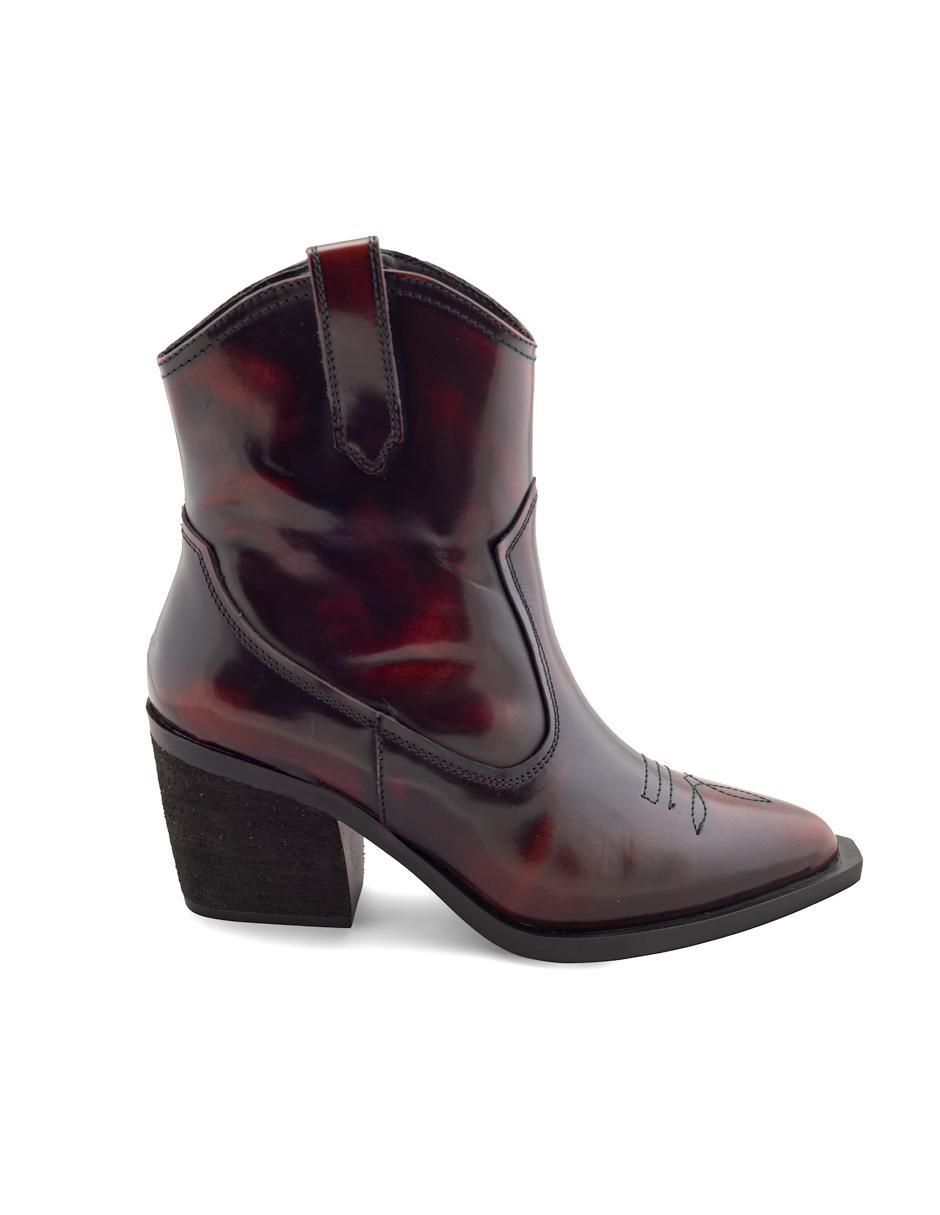 Bota cowboy arriba del tobillo de piel para mujer 2