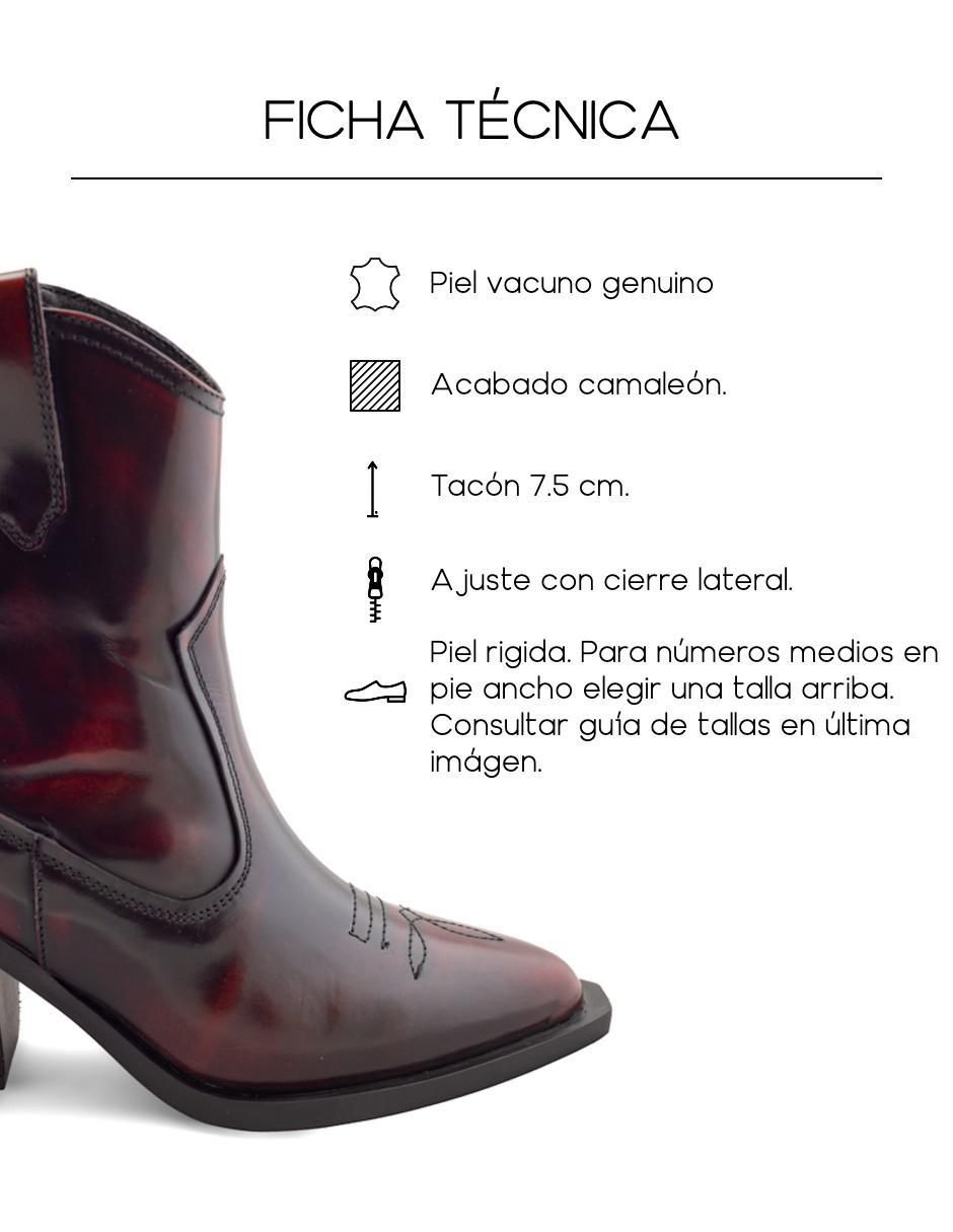 Bota cowboy arriba del tobillo de piel para mujer 6