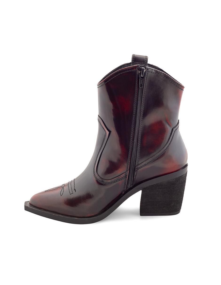 Bota cowboy arriba del tobillo de piel para mujer 4