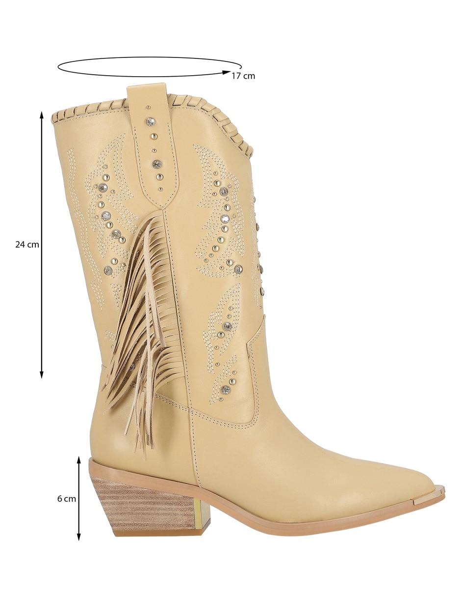 Bota media pierna de piel para mujer 9