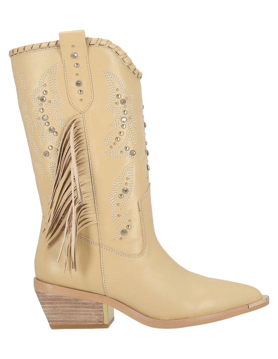 Bota media pierna de piel para mujer 4