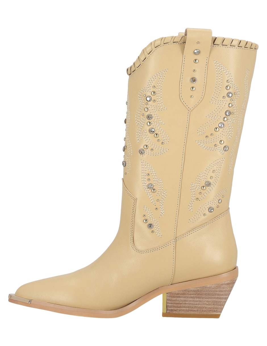 Bota media pierna de piel para mujer 5