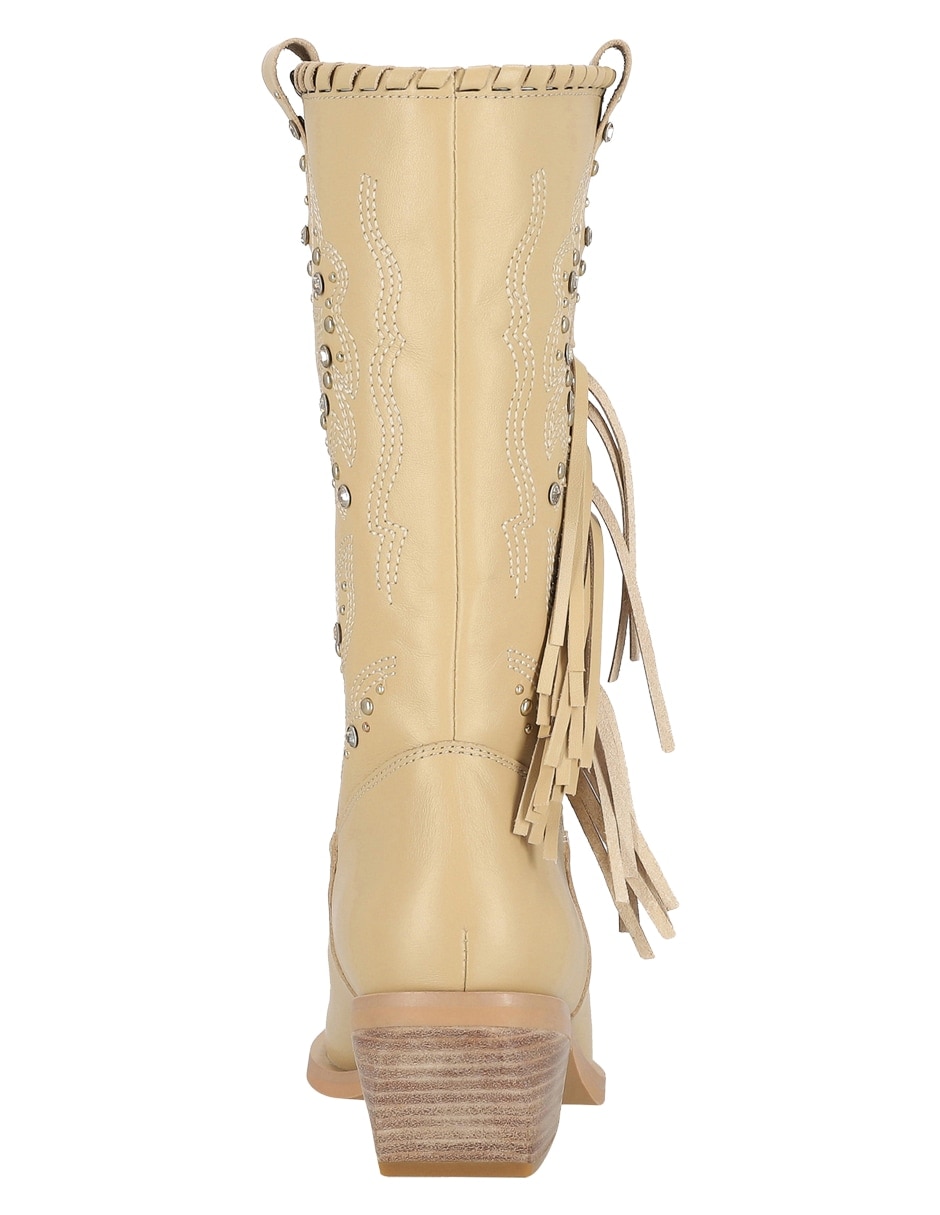Bota media pierna de piel para mujer 6