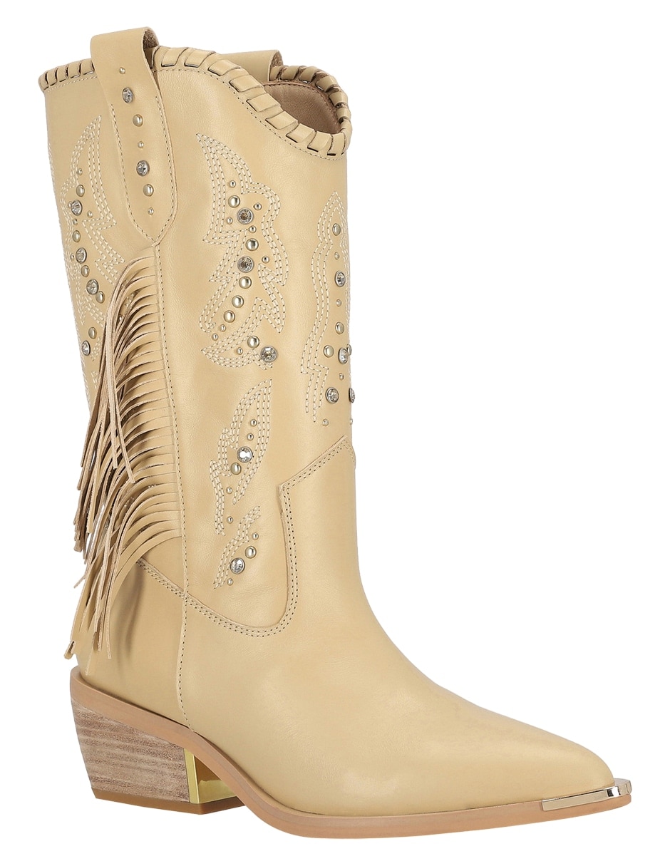 Bota media pierna de piel para mujer 7