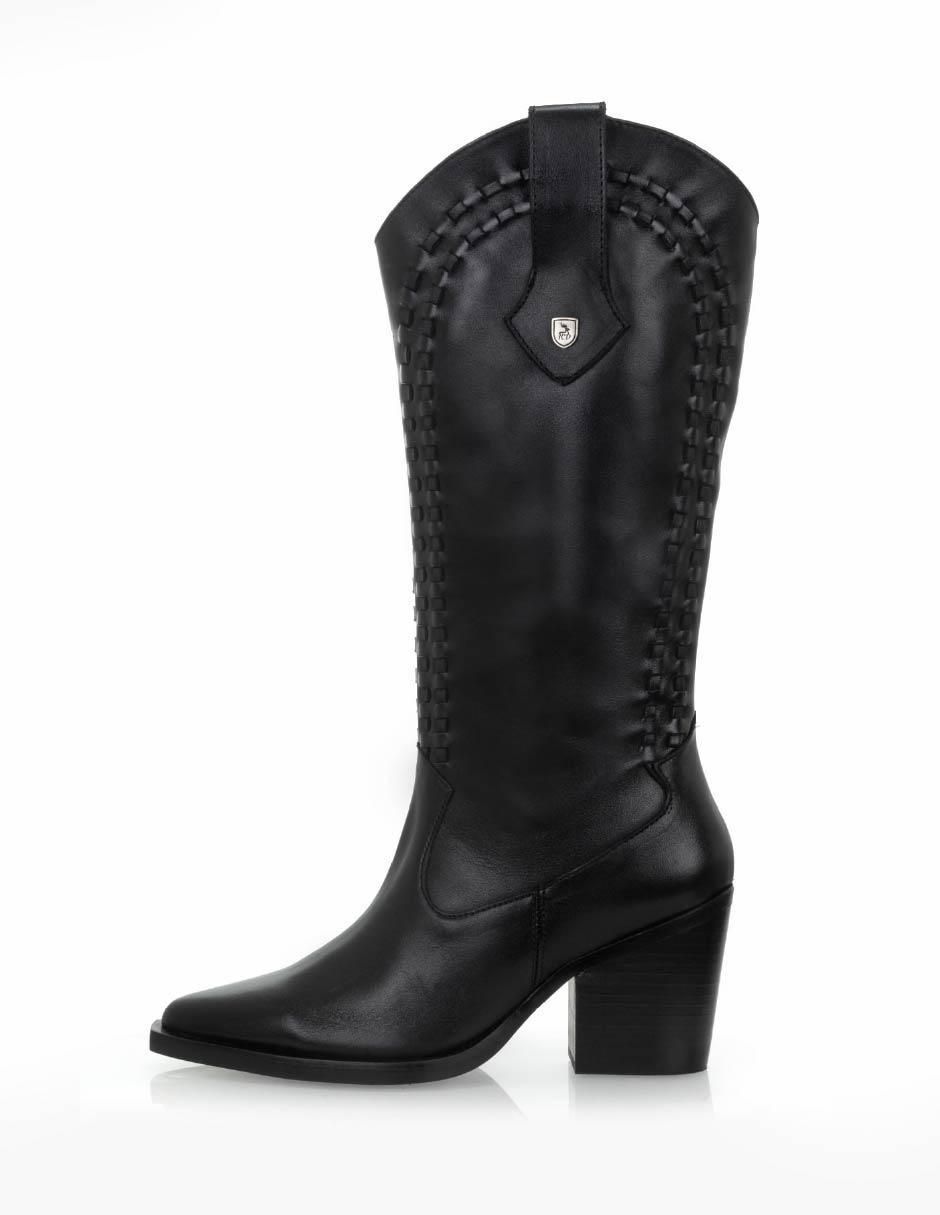 Bota abajo de la rodilla de piel para mujer