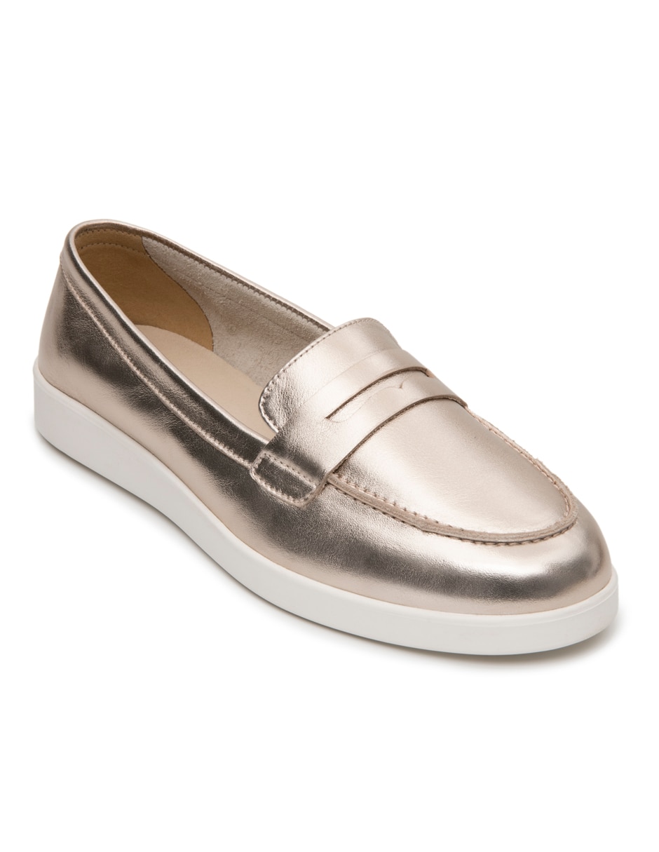 Mocasín de piel para mujer