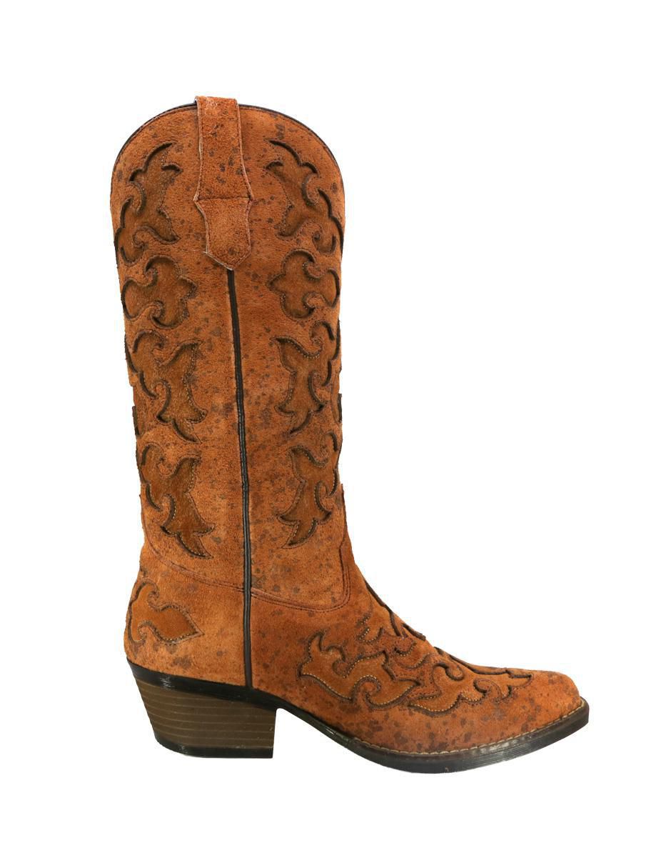 Bota cowboy abajo de la rodilla Western de piel para mujer 2