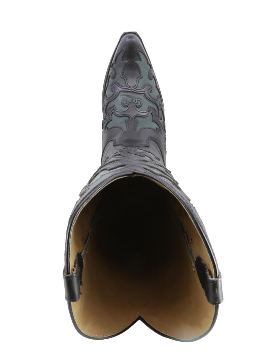 Bota cowboy abajo de la rodilla Western de piel para mujer 5