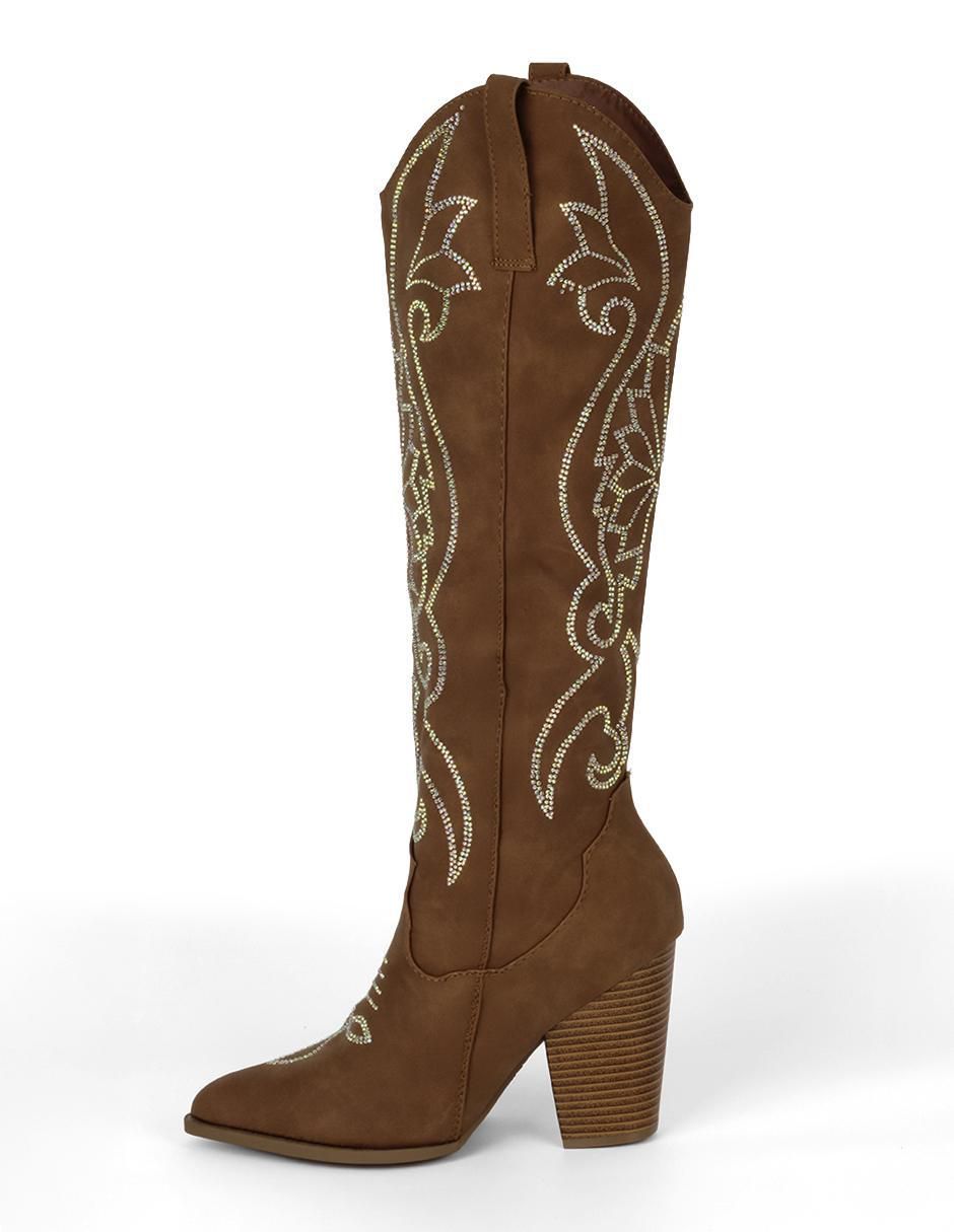 Bota cowboy abajo de la rodilla para mujer