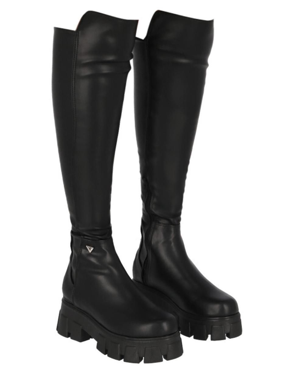 Bota media pierna de piel para mujer 1