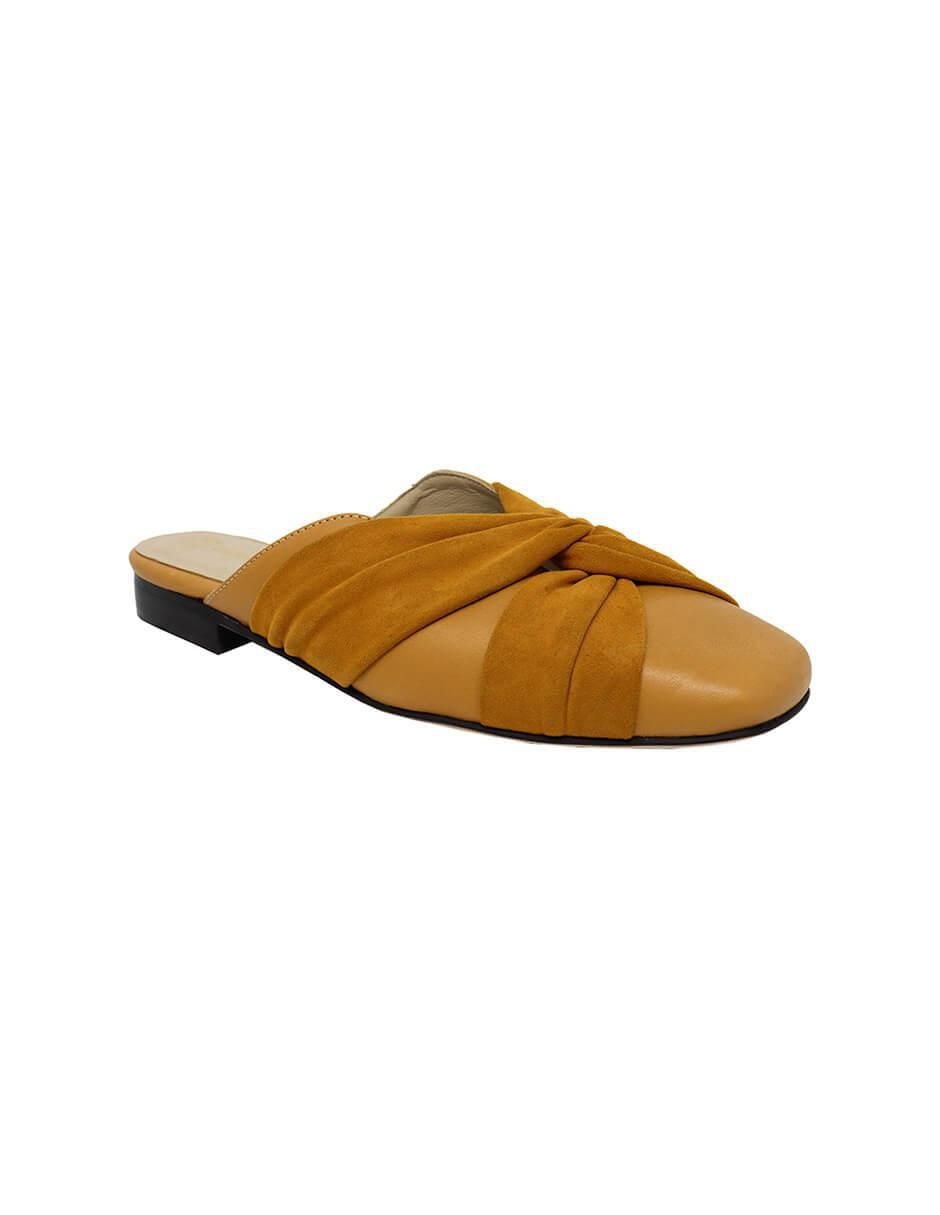 Zueco de piel para mujer