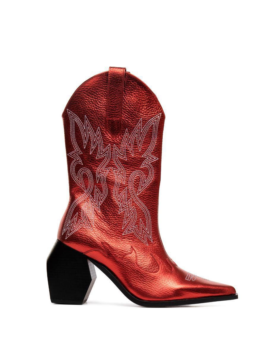 Bota media pierna de piel para mujer 1